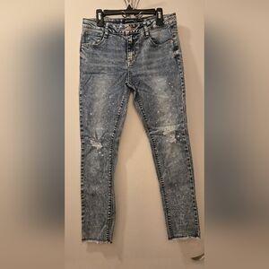 Distressed Blue Denim Jeans
